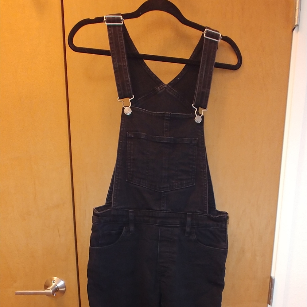 Black Skinny Jean Overalls